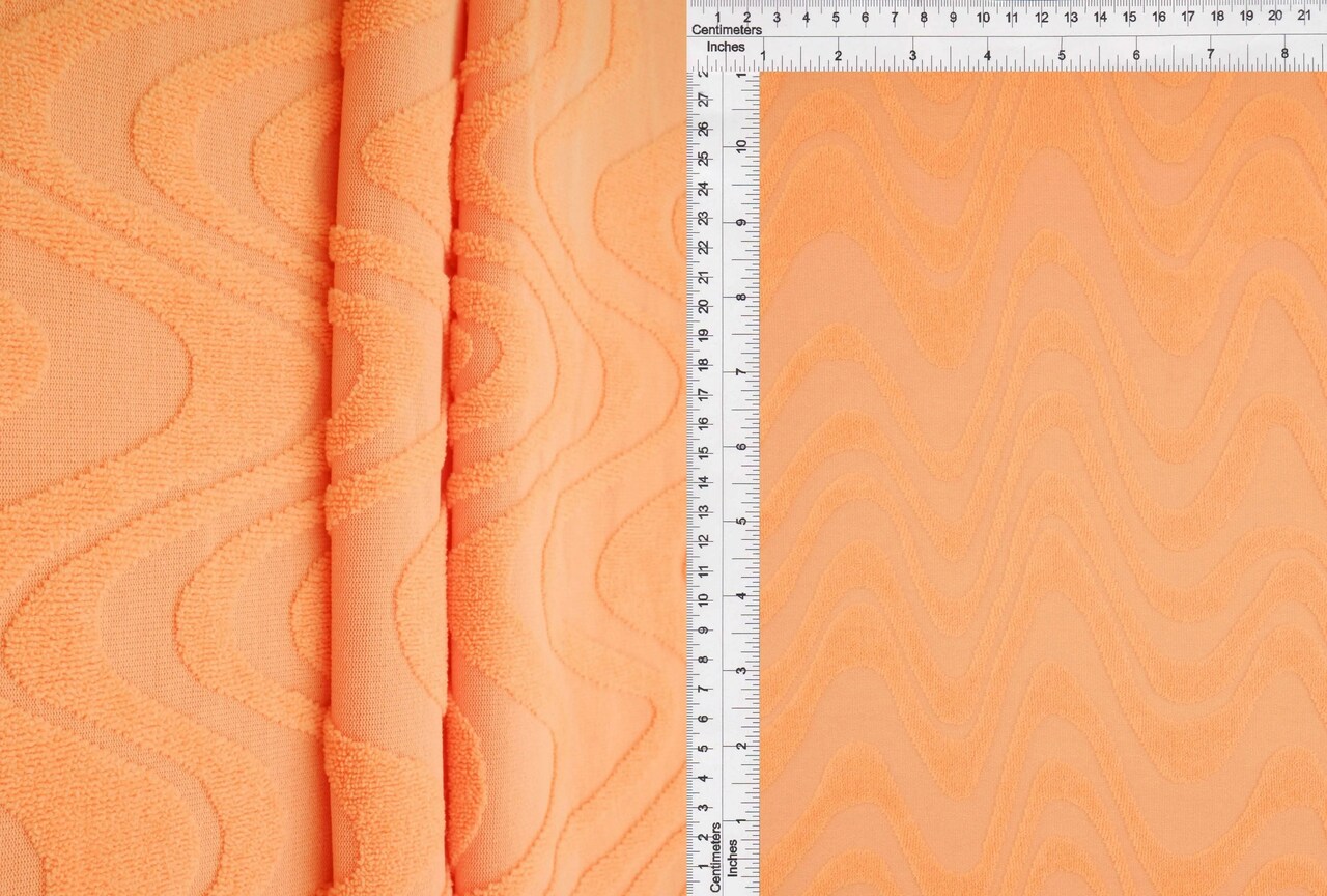 1 Yard Ocean Wave Towel Jacquard Fabric 250 GSM Polyester Spandex 58/60" Width